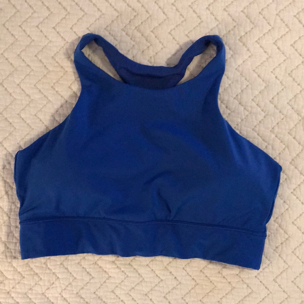 Athleta sports bra, blue, size large.